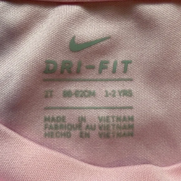 Nike Pink Heart Logo Kids Pajama Set with Aqua Trim Shorts - Picture 2 of 6